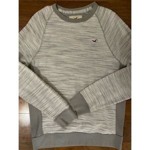 Hollister Long Sweater Heather Grey Textured Fabric Long Sleeve Medium
